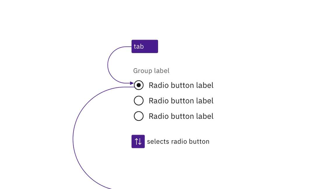 example of tabbing into a radio button group and arrowing between selections example of tabbing into a radio button group and arrowing between selections